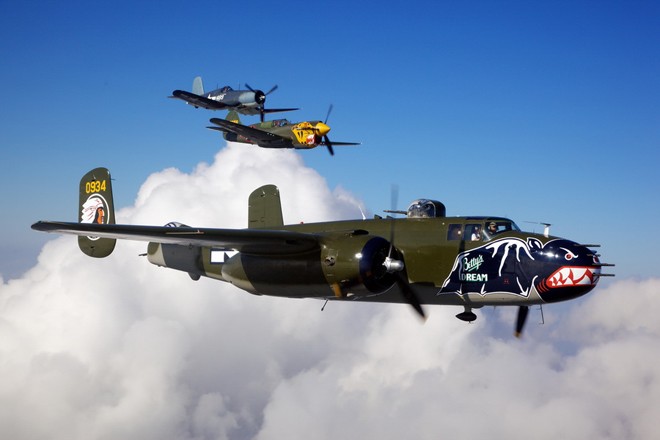 Mitchell B-25 Bomber Betty’s Dream leads the pack - Newport Bucket Regatta 2011 © Texas Flying Legend Museum